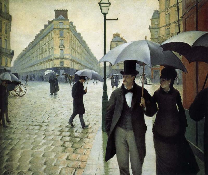 Gustave Caillebotte The raining at Paris street Germany oil painting art
